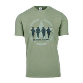 T-shirt Brothers in Arms - Groen - maat Small t/m XXL