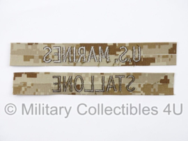 USMC US Marines 'STALLONE' branch tape/naamlint SET - marpat desert camo - nieuw gemaakt