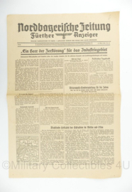WO2 Duitse krant Nordbayerische Zeitung Furhter Anzeiger nr. 67 21 maart 1945 - 47 x 32 cm - origineel