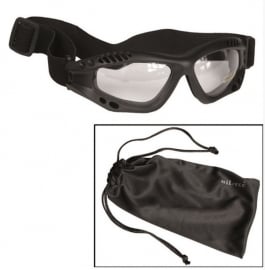 Tactical commando Air Pro bril - helder glas -  zwart