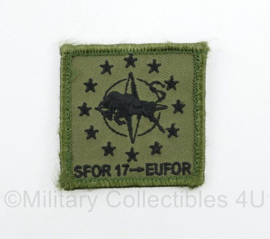 Defensie SFOR 17 EUFOR borstembleem - met klittenband - 5 x 5 cm - origineel