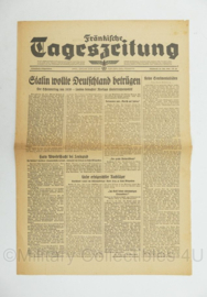 WO2 Duitse krant Frankische Tageszeitung nr. 21 26 januari 1944 - 47 x 32 cm - origineel