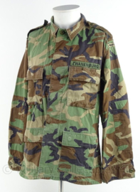 Korps Mariniers woodland forest camo uniform jas met straatnaam - 146 cm borstomtrek - origineel