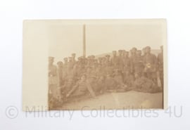 WO1 Duitse Foto Postkarte met complete gevechtseenheid   - 14,5 x 9 cm - origineel