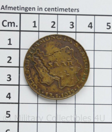Duitse Coin Medaille Volksabstimmung Saargebiet 1935 Bronze - diameter 3½ cm - origineel