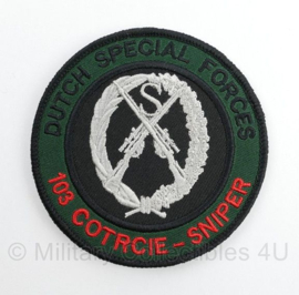 KCT Korps Commandotroepen Dutch Special Forces 103 COTRCIE SNIPER embleem - met klittenband - diameter 9 cm