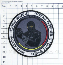 Belgische Politie Federale Gerechtelijke Politie Brussel Anti-Banditisme embleem - met klittenband - diameter 9 cm