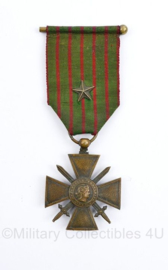 Franse complete WO1 4delige medaille set Croix de Guerre van 4 verschillende jaartallen - origineel