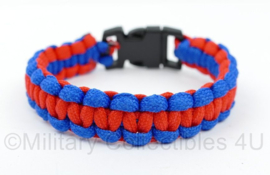 Paracord armband rood/blauw - 23,5 x 1,5 cm - nieuw - origineel