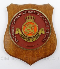 KL Landmacht wandbord  Opleidings Centrum Officieren Speciale Diensten - afmeting 14 x 17,5 cm - origineel