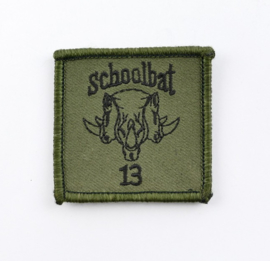 KL Nederlandse leger 13 Schoolbat 13e Schoolbataljon borstembleem - met klittenband - 5 x 5 cm - origineel