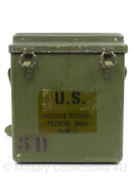 US Army Box voor CONVERTER TELEGRAPH TELEPHONE SIGNAL TA-182 (zonder inhoud) - met draagriem- origineel