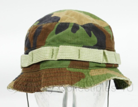 Korps Mariniers special forces Boonie Brim US - Woodland camo - gedragen - maat 7 1/4 - origineel