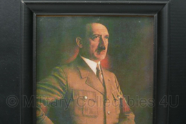 WO2 Duitse poster van Adolf Hitler in lijst - 20,5 x 15,5 cm - replica