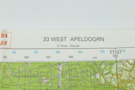 Defensie stafkaart 33 West Apeldoorn 1 : 50 000 - 60 x 57 cm - origineel