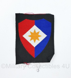 Defensie eenheid mouw embleem op zwarte ondergrond  ongevouwen Officieren van de staf van het 1e legerkorps - model tot 2000 -  9 x 7 cm - origineel