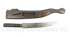 Antiek Afrikaans handgemaakt mes met houten schede - 61 cm - origineel