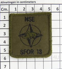 KL Landmacht borst embleem SFOR 13 - met klittenband - afmeting 5 x 5,5 cm - origineel