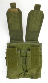 Groene double mag pouch M4 MOLLE - 21 x 18½ x 5 cm - origineel