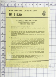 KL Nederlandse leger IK 8-520 Instructiekaart Gebruiksaanwijzing Coniotomiestel Penlon - origineel