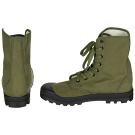 Frans leger groene canvas buckle boots - maat 39 - nieuw gemaakt