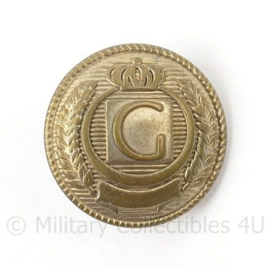 Vintage knoop met G en kroon en krans - Per stuk - diameter 2 cm - origineel