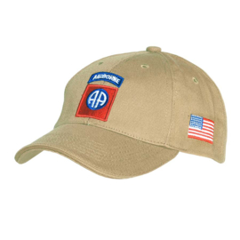 Baseball Cap 82nd airborne - Zwart, Groen, Khaki of Wolf Grey