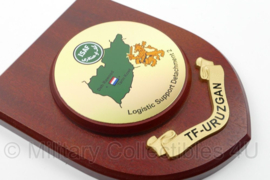 Wandbord ISAF TF-Uruzgan Logistic Support Detachment 2 - 15 x 2½ x 18½ cm - nieuw in doosje - origineel