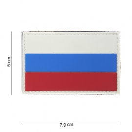 Uniform landsvlag Rusland embleem 3D PVC vlag - klittenband - 7,9 x 5  cm