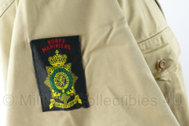 Korps Mariniers Tropen Tenue khaki dik overhemd korte mouw met Korps Mariniers embleem - maat 37 t/m 48  - origineel