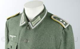 WO2 Duits Heer Nachrichten M43 feldbluse  - met koppelhaken - rang Hauptfeldwebel - maat 54= Large - replica