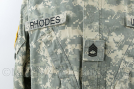 US Army Coat Army Combat uniform ACU camo BDU jacket First Sergeant Rhodes - 10th Mountain Div / 2nd Cavalry Regiment - maat Large Regular = 7080/0414 - gedragen - origineel