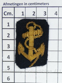 Koninklijke Marine Officiers kraaginsigne paar gespiegeld metaaldraad  - 4,5 x 3 cm - origineel
