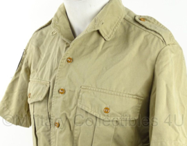 KM Marine Korps Mariniers khaki dik overhemd korte mouw met Korps Mariniers embleem - maat 37 - ongedragen  - origineel