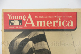 WO2 US Young America The National News Weekly for Youth Magazine tijdschrift - January 25, 1945 - 34,5 x 27 cm - origineel