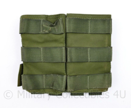 Warrior assault systems double magazijn pouch groen Defensie en Korps Mariniers M4 C8 C7 Diemaco- 15,5 x 2,5 x 14,5 cm  - origineel