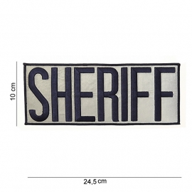 Embleem stof name tag Sheriff Borststrook of Rugstrook - 24,5 x 10 cm - extra groot