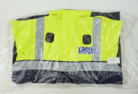 Britse Politie parka met reflecterende strepen - Police Community Support Officer - fluorgeel/blauw - NIEUW in verpakking - maat large - origineel