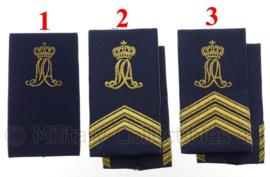 KLU Luchtmacht GLT MA Militaire Academie schouderstukken gouden letters - verschillende rangen - origineel