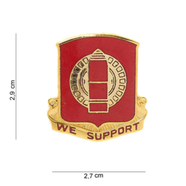 34th Field Artillery Distinctive Unit Crest metaal "we support"- 2,9 x 2,7 cm - Meyer insignia - origineel US army