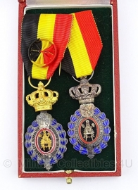 Belgische ereteken van de arbeid medaille set met doosje - Origineel