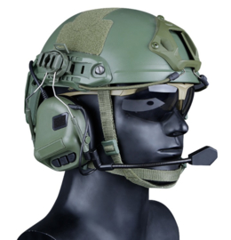 Tactical Headset Microphone Comtac Rail Adapter for FAST MICH Helmet  GREEN