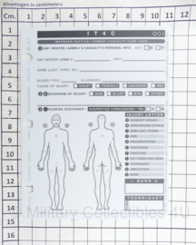 Defensie IT4C Improved Tactocal Combat Casualty care Card kunststof - 14 x 11 cm. - origineel