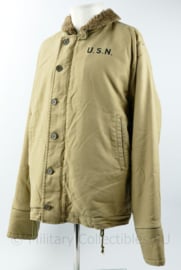 USN US Navy N-1 deck jacket khaki - US size 48 = NL maat 58 - replica