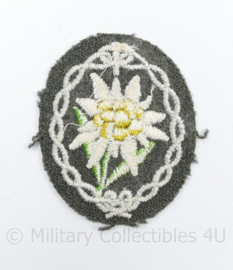 WO2 Duits Gebirgsjäger Edelweiss embleem - 7 x 5,5 cm - origineel