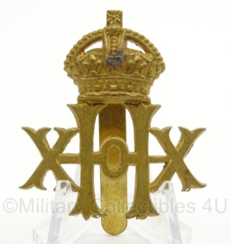 WO2 Britse baret of pet insigne 20th Hussars Regiment - afmeting 3,5 x 5 cm - origineel