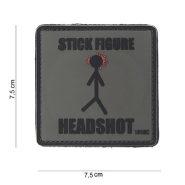 Embleem 3D PVC met klittenband - Stick Figure - 7,5 x 7,5 cm.