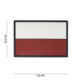 Uniform landsvlag Polen embleem 3D PVC  -  klittenband - 7,9 x 5,4  cm