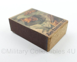 WO2 Duits luciferdoosje van echt hout - Der Leutnant - 6 x 4 cm
