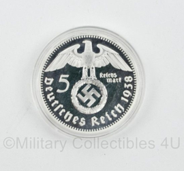 Coin WO2 Duits replica Deutsches Reich 5 Reichsmark Paul von Hindenburg - diameter 4 cm - replica